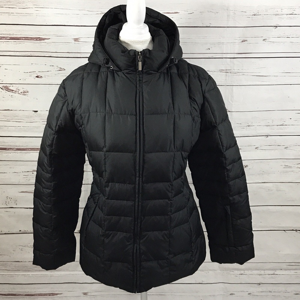 J.Percy Women's Hoodie Jacket Black Faux Fur Lining Size L/G